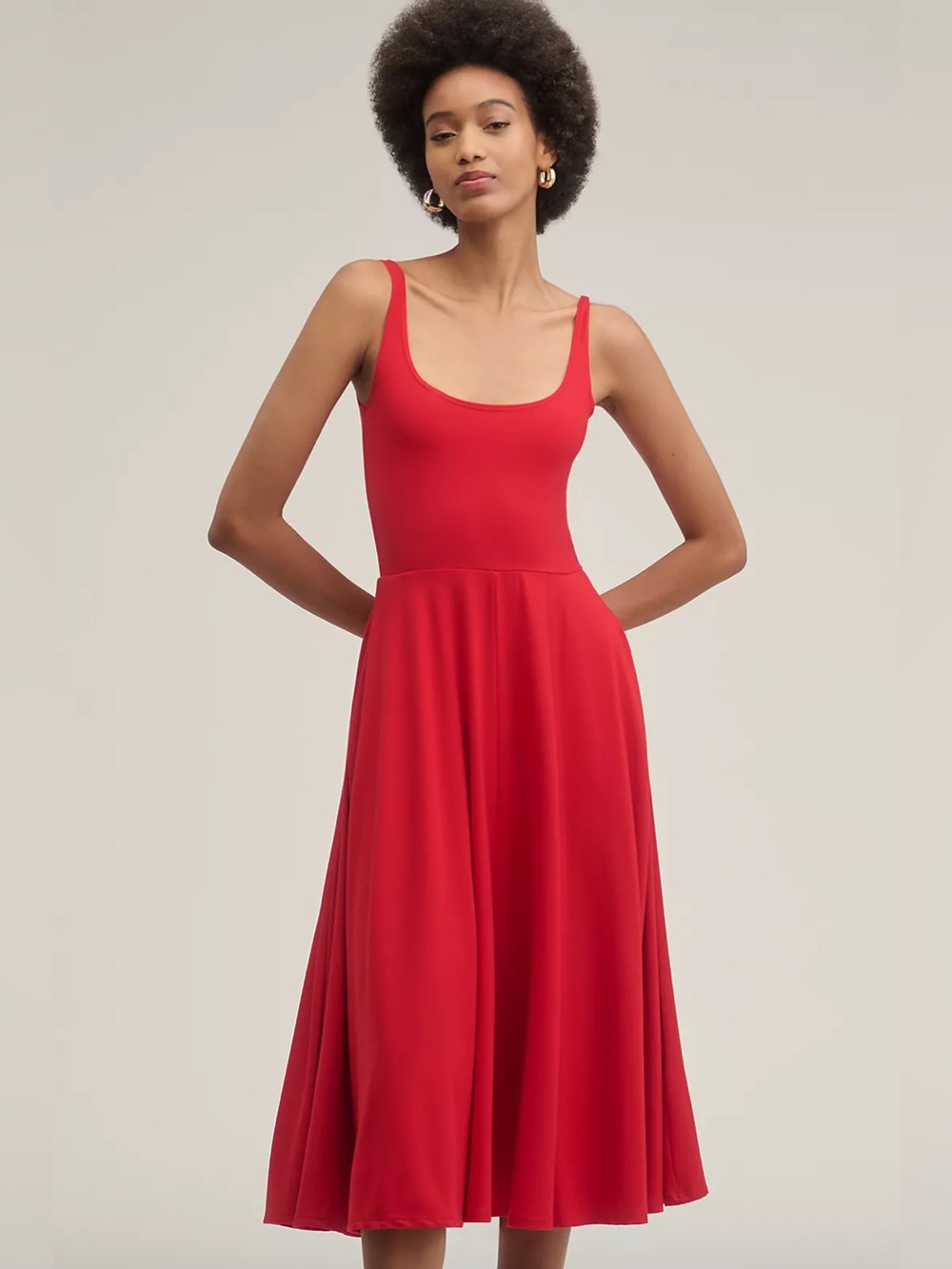 Reformation Rou Sleeveless Knit Midi Dress in Red Size XS